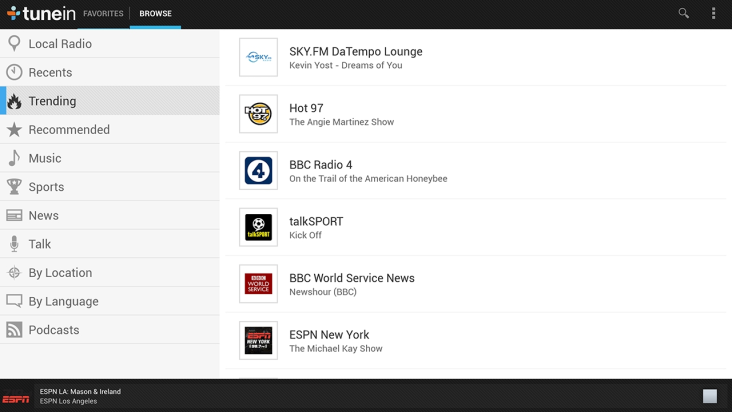 TuneIn Radio screenshot