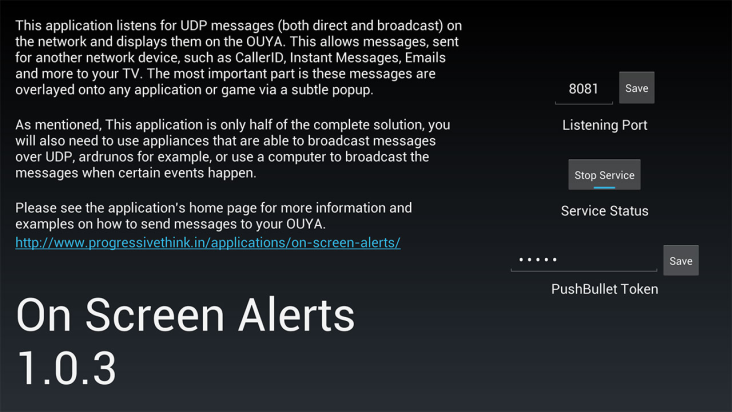 On Screen Alerts screenshot