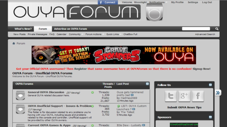 Unofficial OUYA Forum App screenshot