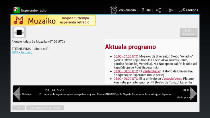 Esperanto-radio Muzaiko screenshot