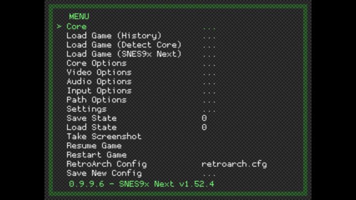 RetroArch screenshot