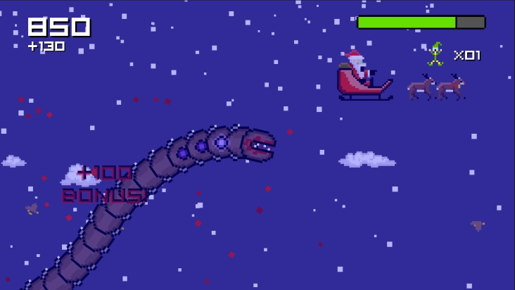 Super Mega Worm Vs Santa Saga screenshot