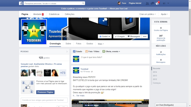 Unofficial Facebook screenshot