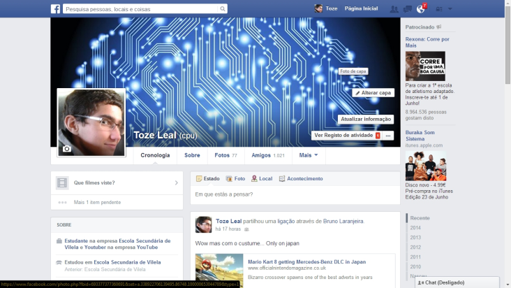 Unofficial Facebook screenshot