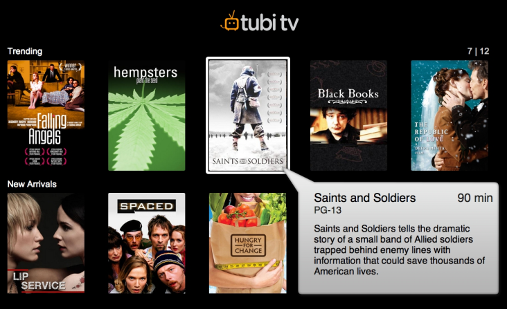 TubiTV on OUYA screenshot
