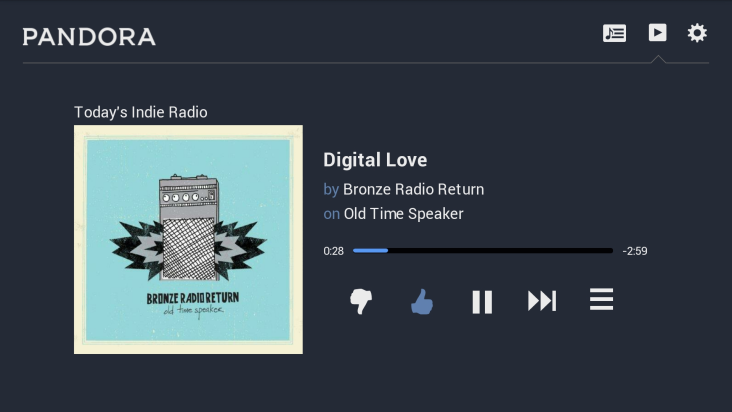 Pandora on OUYA screenshot