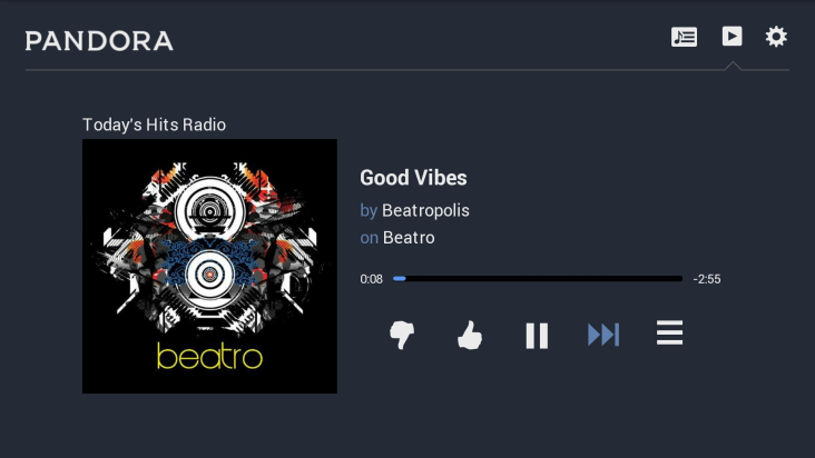 Pandora on OUYA screenshot