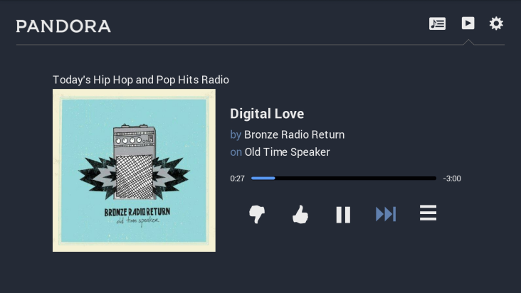Pandora on OUYA screenshot
