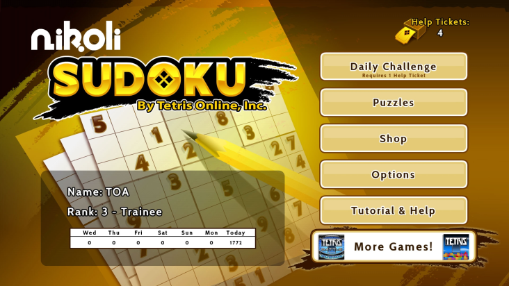 Nikoli Sudoku screenshot