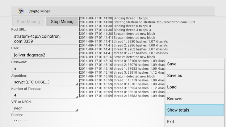 Crypto Miner screenshot