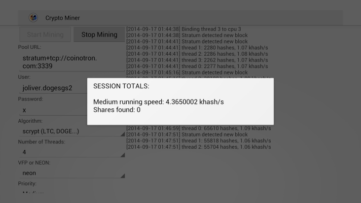 Crypto Miner screenshot