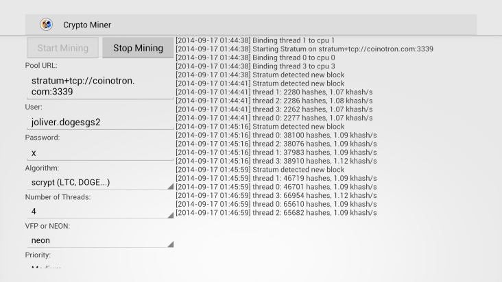 Crypto Miner screenshot
